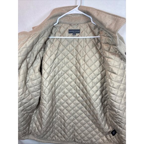 Bleeker & Broad Mens XL Beige Wool Blend Quilted Shirt Jacket - Picture 14 of 14